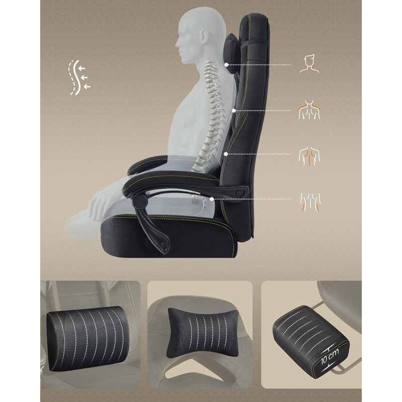 Metro Lane Adjustable Swiveling PC & Racing Game Chair in Black