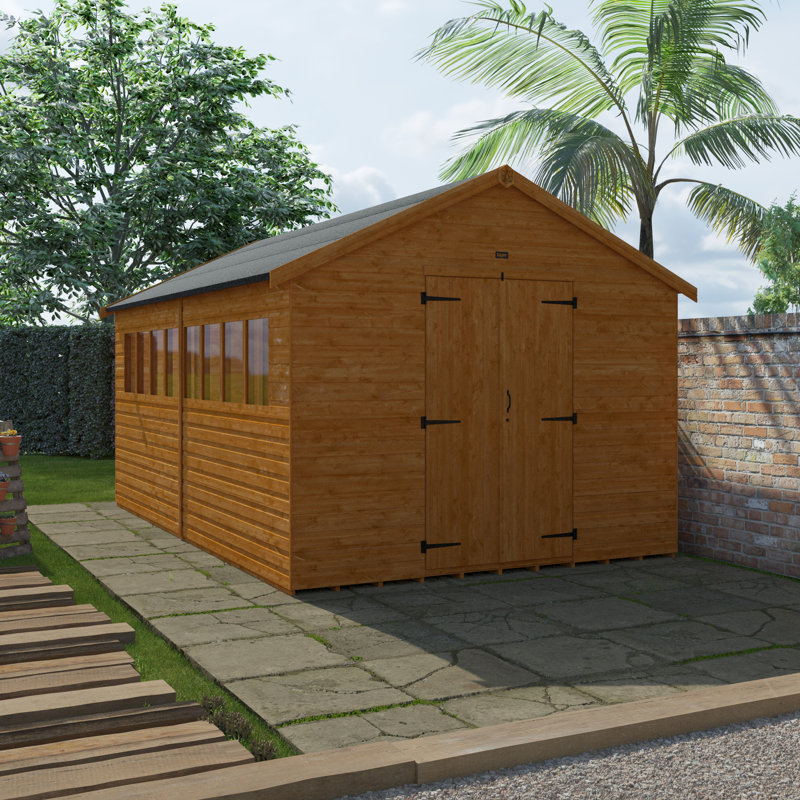 10 ft. W x 6 ft. D Solid Wood Siplap Apex Workshop
