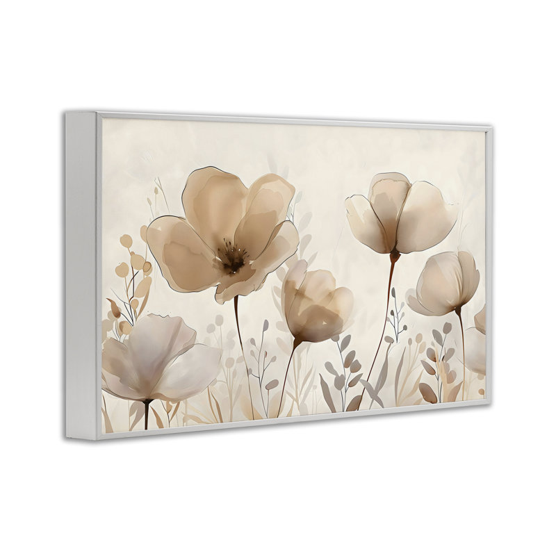 Giclée encadrée, fleurs neutres et fleurs sauvages, design by Creative Studio, H 12 po x l 18 po