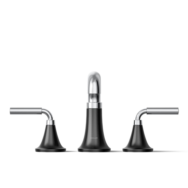 Tone Bath Faucet Trim, Matte Black/Polished Chrome