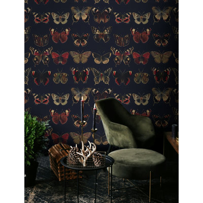 Vintage Butterfly Wallpaper Bryelle Peel & Stick Animal Print Roll