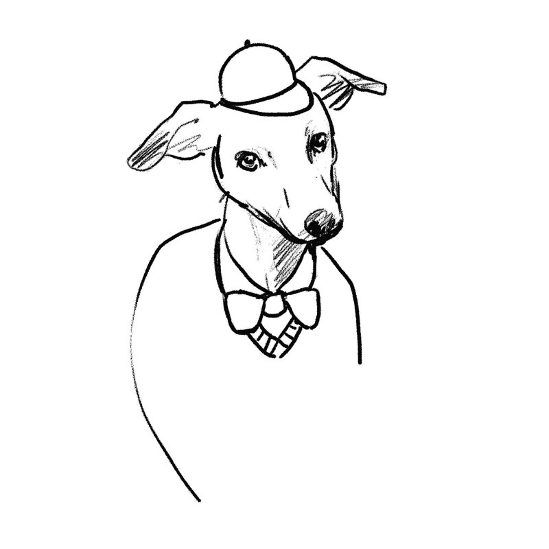 " Nerd Pup " Painting Print, 12" H x 12" W  