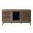 60" Mid-Century Coffee Bar Cabinet With Integrated Beverage Fridge, Adjustable Storage, Slatted Doors & Versatile Use-438753652