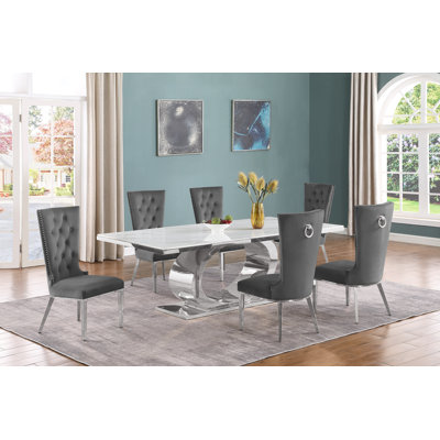 Ballance Marble Top Pedestal Dining Set