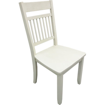 Ashby Slat Back Dining Chair in White Finish, Set of 2