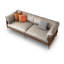 Canapé modulaire kaki en cuir véritable-709058719