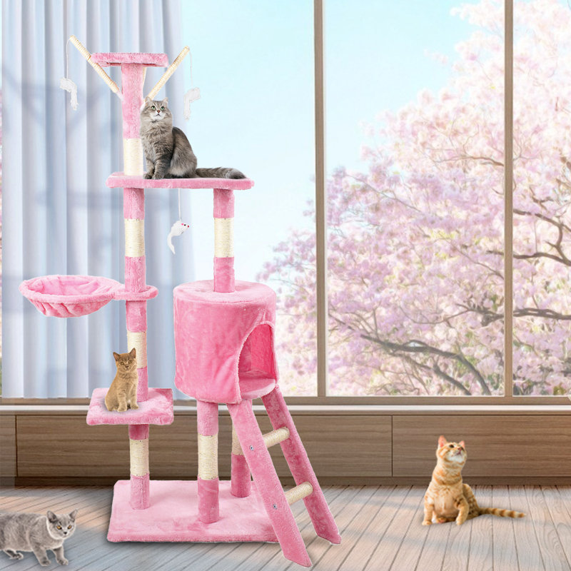 Keagan 138cm H Cat Tree, Pink