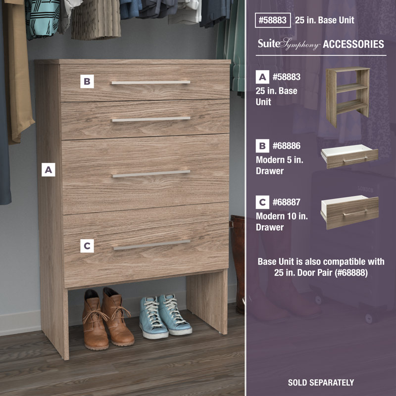 Tablette à chaussures l 23,7 po SuiteSymphony, Gris naturel