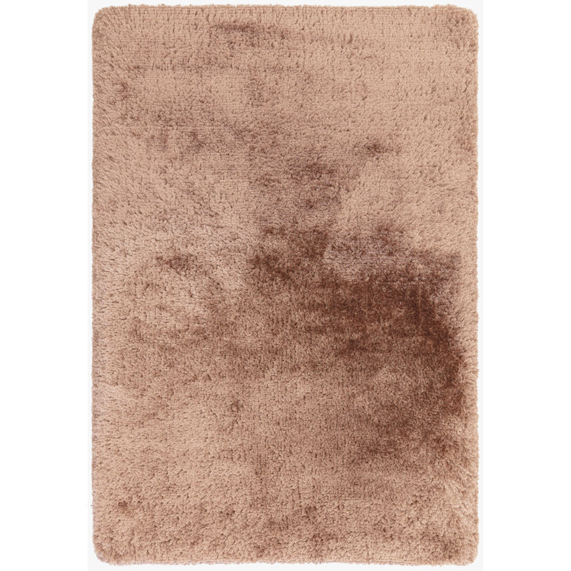 Plush Deep Pile Shaggy Blush Rug, Round 150cm