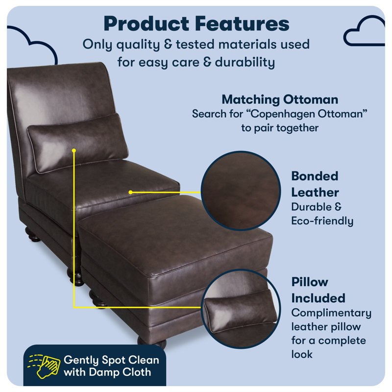 Serta Copenhagen Bonded Leather Slipper Chair