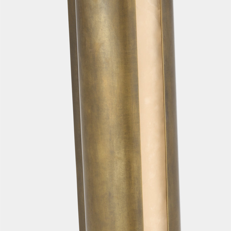 Anne-Marie Barton Armise 18" Sconce with Alabaster, 29" H x 7" W x 7.75" D, Mottled Brass