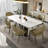 Sleek Rectangular Ultra Crystal Stone Dining Table-105490441