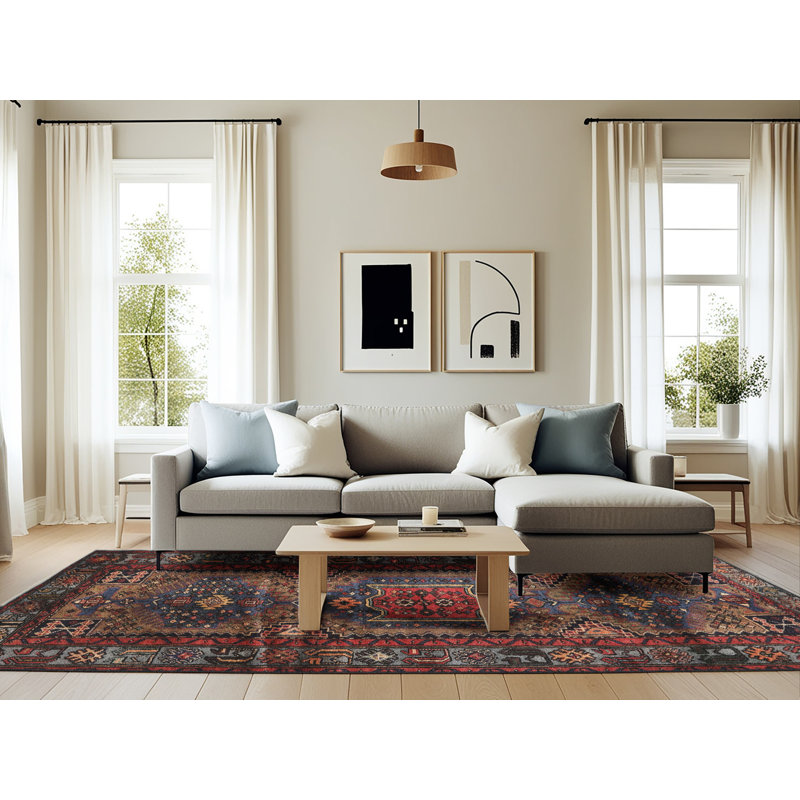 Tapis brun Southwestern, Rectangle 6 pi x 9 pi