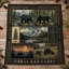 Couverture en flanelle patchwork d'ours noir avec pommes de pin, paysages de montagne, de lac et de forêt, jeté rustique à motif faune sauvage pour canapé, lit ou fauteuil de lecture, 127 x 152 cm
