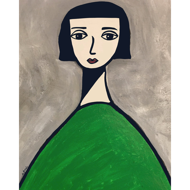 Woman In A Green Top, 31.75" H x 25.75" W