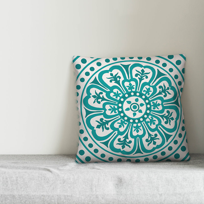  Medallion Square Pillow Cover & Insert, 16" x 16"