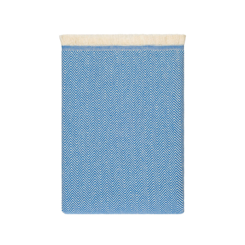 Jeté en coton Haika, Bleu