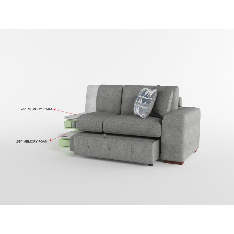 Canapé modulaire 4 pièces avec méridienne Raife, Orienté à droite