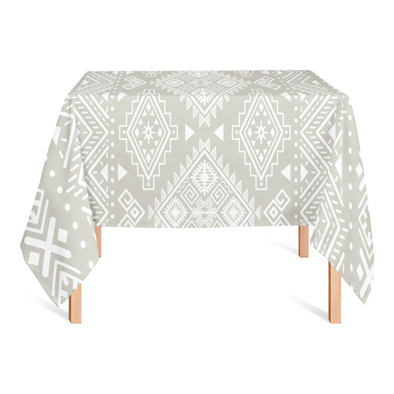 Aleemah Geometric Cotton Blend Square Tablecloth