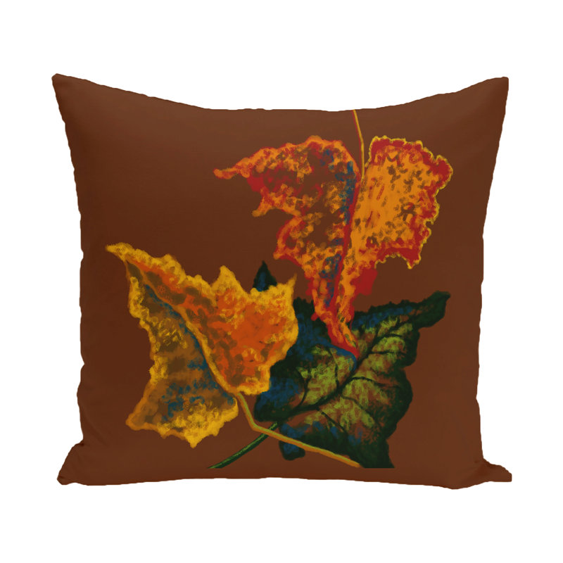 Outdoor Reversible Throw Pillow, 20" H x 20" W, Brown