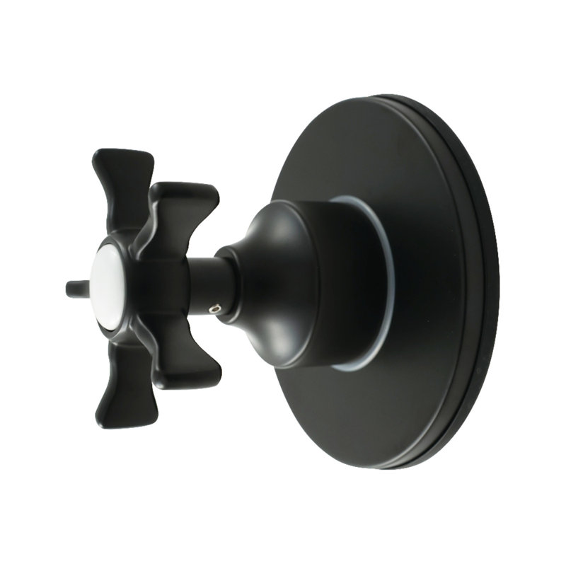 Kingston Brass Hamilton Single-Handle Six-Way Diverter Valve With Round Trim Kit, Matte Black