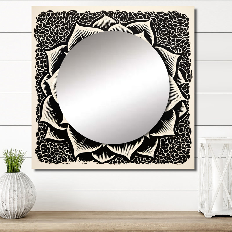 Decorius - Succulent Square Mirror Wall Decor For Bedroom, 23" x 23"