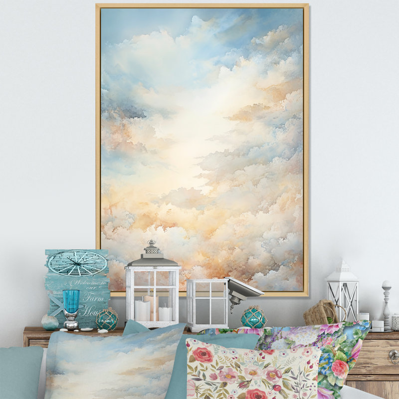 Horizons célestes sur toile, Cadre flottant naturel, H 32 po x l 24 po x P 1 po