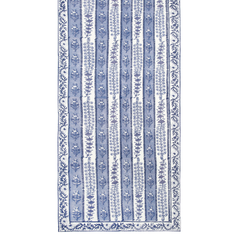 Chemin de table Charlemont Provence, 72 po x 16 po, Bleu / bleu marine