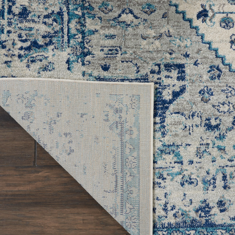 Tapis oriental ivoire / bleu clair Timera, Rectangle 2 pi x 4 pi