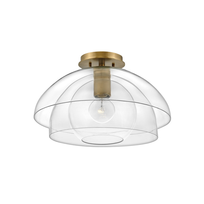 Lotus 41.75" Black Clear Glass Convertible Pendant/Ceiling Light