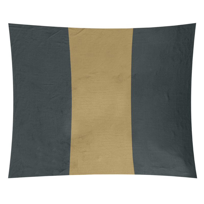 Tapisserie de polyester Las Vegas, H 88 po x l 104 po, Gris acier / doré / gris acier