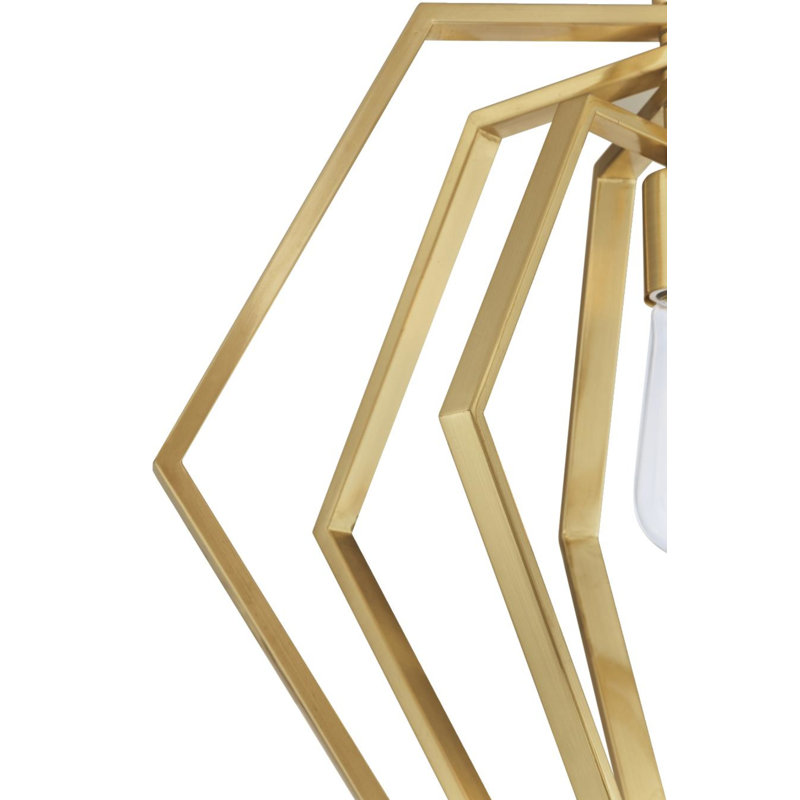 Luminaire suspendu géométrique à 1 lumière Ashton, Laiton champagne