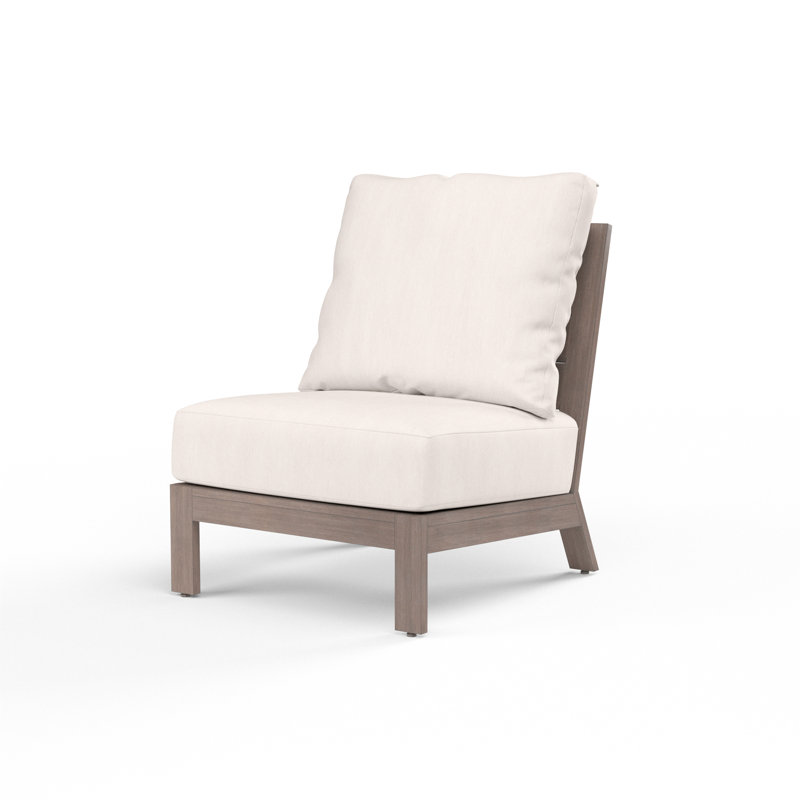 Chaise sans accoudoirs avec coussin Laguna, Toile Sunbrella® naturelle