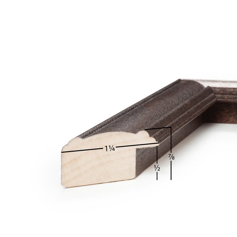 Cadre photo 10 x 14 brun style américain 59504-935, moulure de bois de 1,25 pouce, verre et support inclus, cadre de présentation murale pour art, affiches ou photos, cadre États-Unis