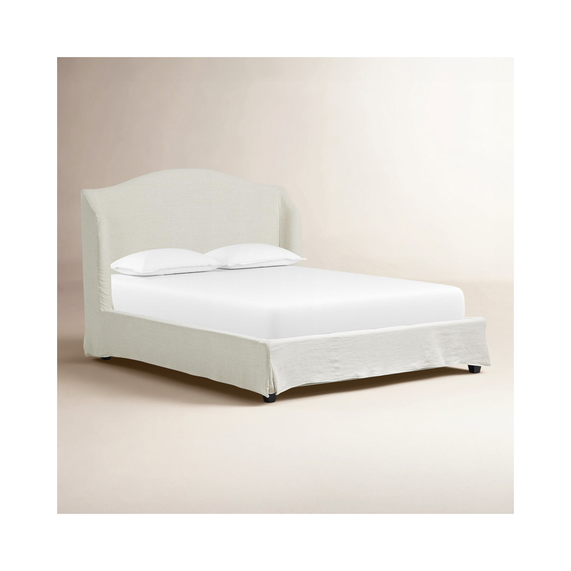 Mulberry Upholstered Wingback Bed, King, Broadway Mist