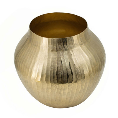 Golden Aluminum Chisel Flower Vase