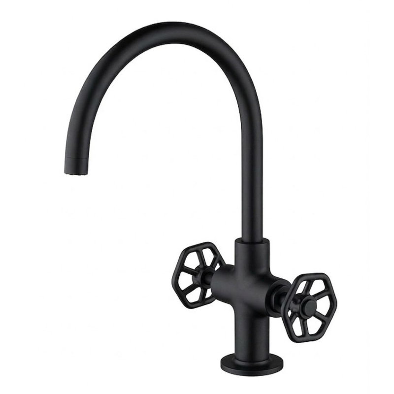 Lucia 2-handle Bathroom Faucet with Drain Assembly, Matte Black