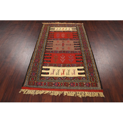 One-of-a-Kind 3'6" X 5'11" New Age Wool Area Rug in