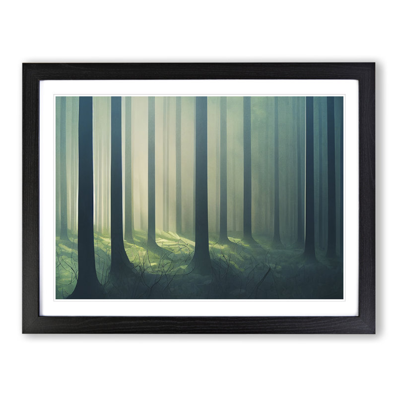 A Breathtaking Forest - Single Picture Frame Print, 46cm H x 64cm W x 2cm D, Black Framed