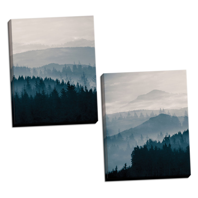 " Blue Mountains I And II " by PhotoINC Studio 2 - Pieces, Wrapped Canvas, 20" H x 16" W x 0.75" D