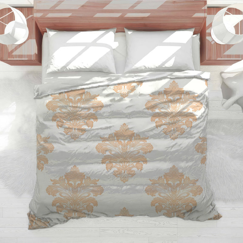 Ornate Floral Damask Comforter, Twin Extra Long