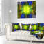 Vitrail vert doré fractal - Coussin imprimé abstrait-30617373-30617369