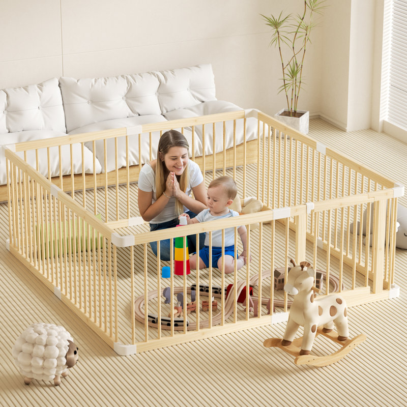 Grand parc pour bébé et barrière pour bébé avec porte, aire de jeu sécuritaire, centre d'activités pour enfants