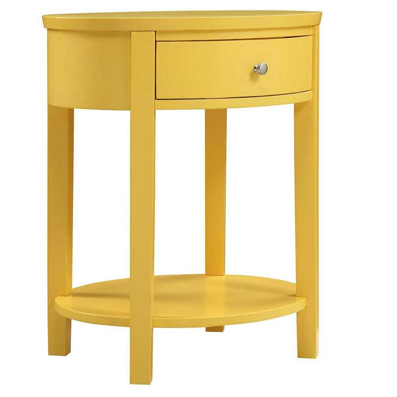 Zaheed End Table with Storage, Yellow