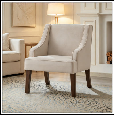 Fauteuil d'appoint moderne rembourré avec pieds en bois