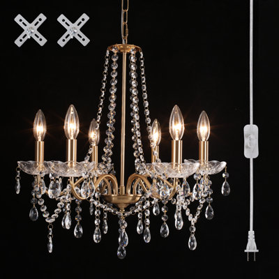Luminaire suspendu classique / traditionnel à 6 lumières en cristal de style champêtre pour salon, mariage, îlot, chambre à coucher, couloir, vestibule