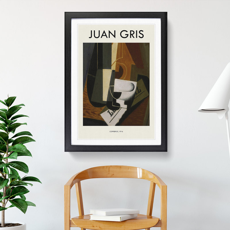 Coffeepot by Juan Gris - Picture Frame Art Prints, Black, 48cm H x 36cm W x 2cm D