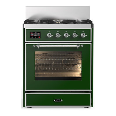 Majestic III Series 30 Inch Dual Fuel Range with 5 Sealed Burners in Emerald Green (Liquid Propane, Chrome Trim)