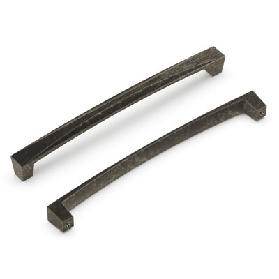 Crest Collection Handle Pull - 7-9/16" Center to Center Cabinet Pull Black Nickel Vibed - Mid-century Modern Hardware for Drawers & Cabinets   