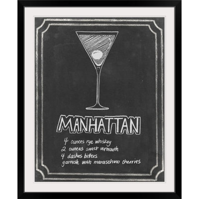 « ii », affiche rétro dépilé Chalkboard Cocktails